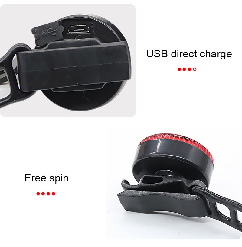 Mini feu arrière de vélo à LED, rechargeable par Usb, étanche IPX4, voyant de sécurité, lampes de casque de cyclisme